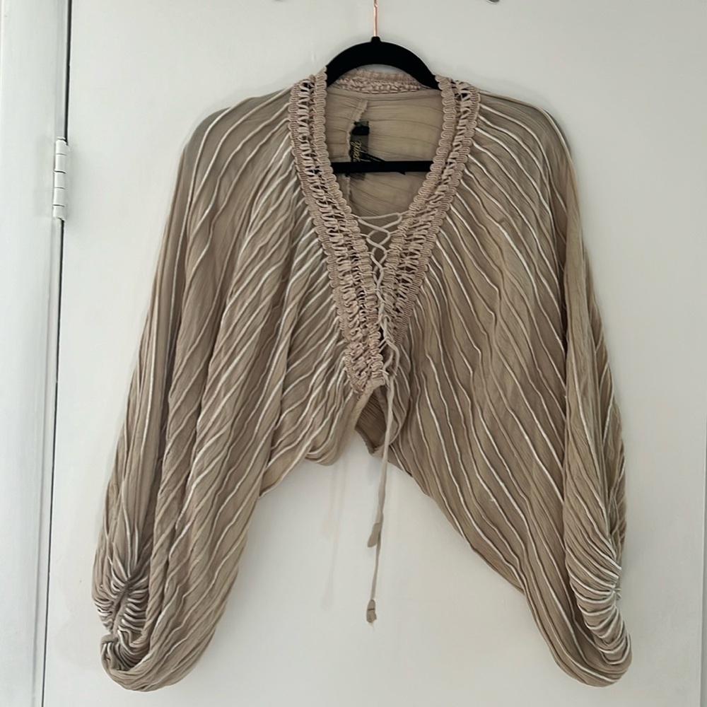 Free People Lilia Lace Up Blouse size XS